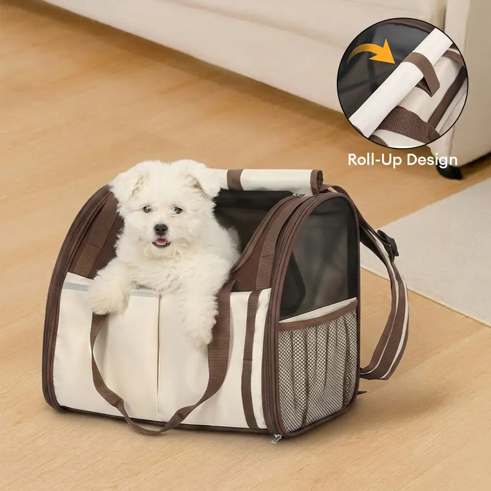 Large Capacity Breathable Foldable Pet Backpack Carrier for Travel Safety and Vet