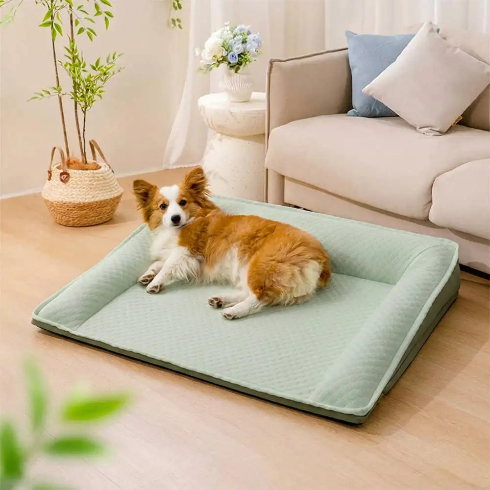 Large Space Cooling Ice Silk Neck Support Non-Slip Dog Bed