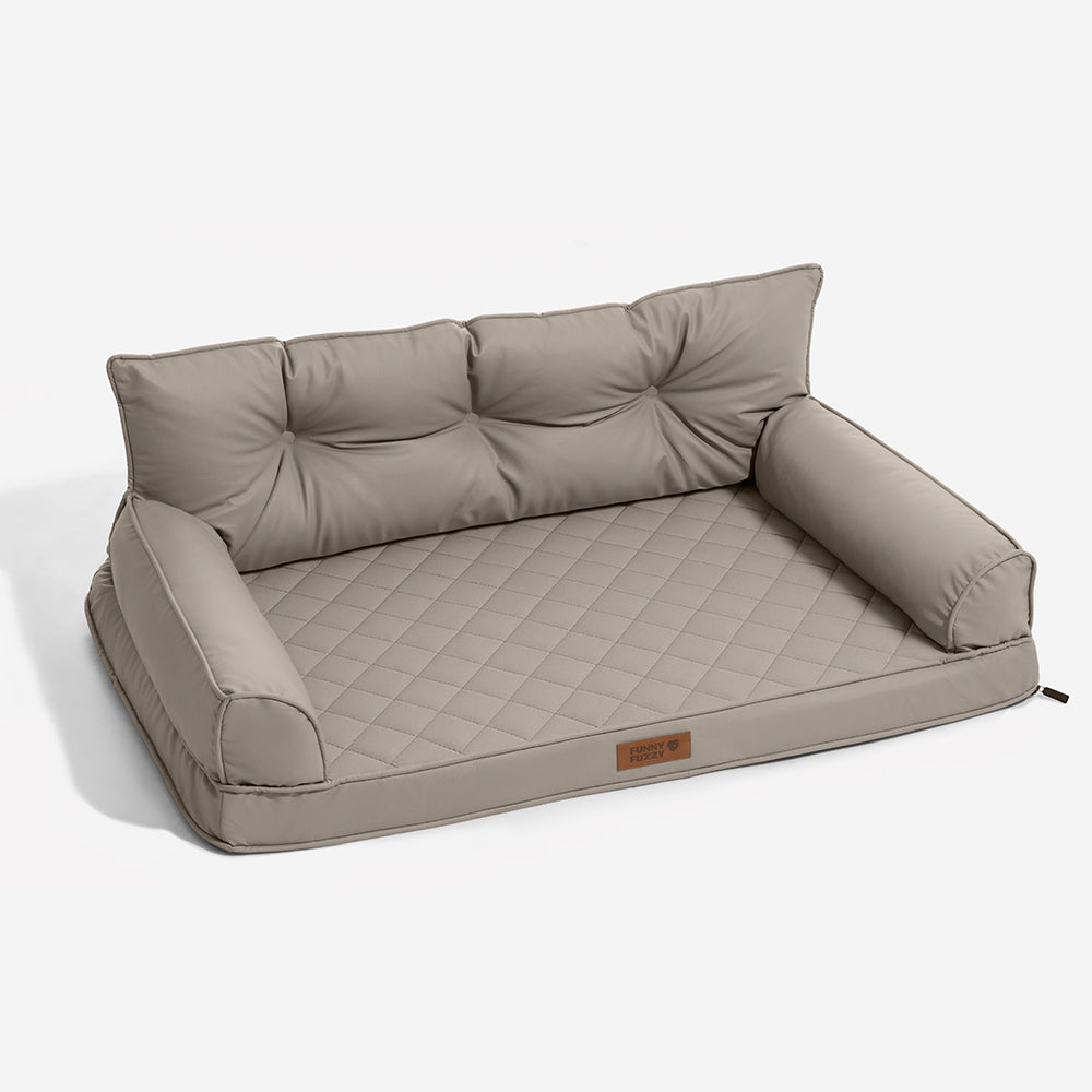 Luxe Faux Faux Leatht ortopedic ortopedic Bed de perros grande - Corelounge