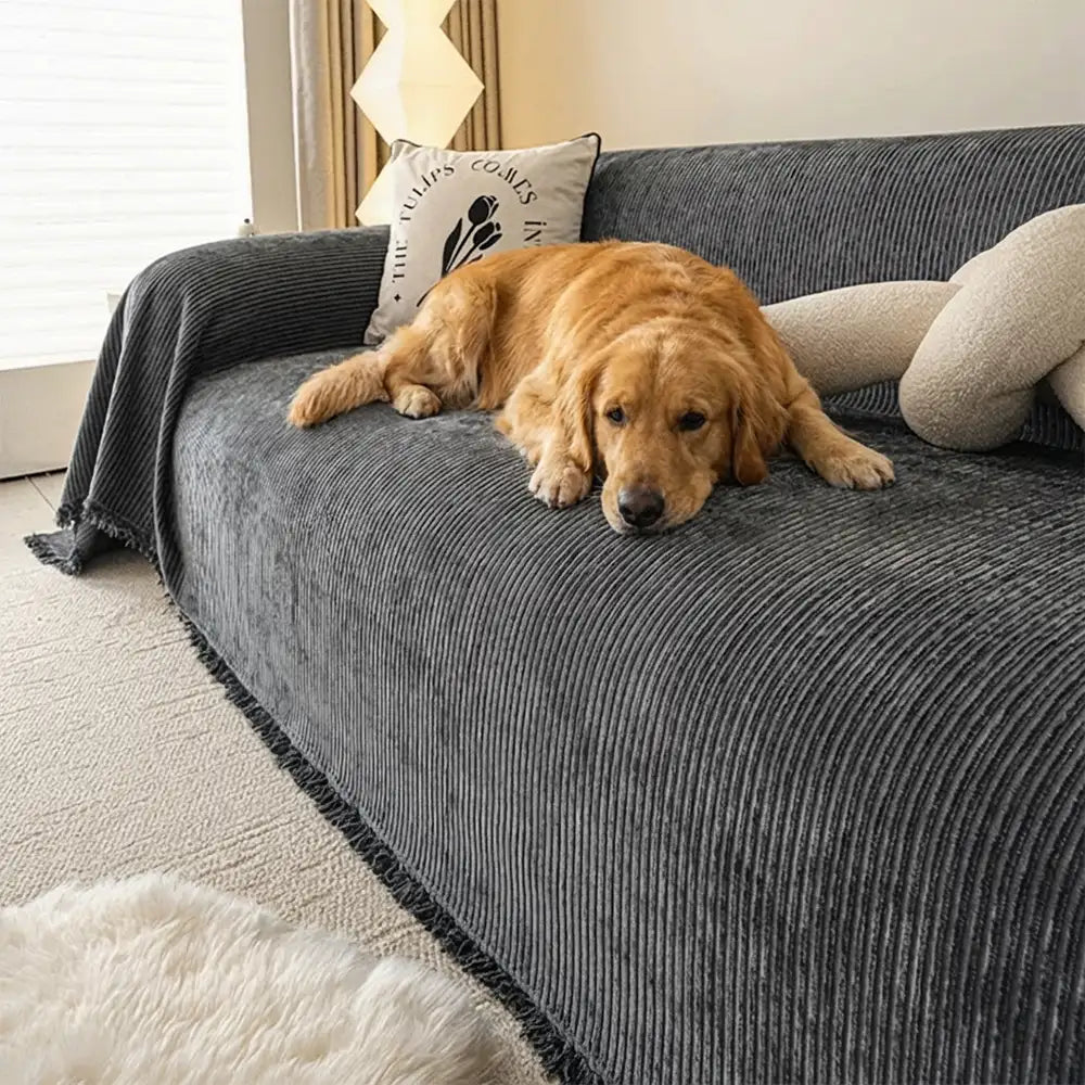 Modern Classic Scratch-Resistant Chenille Sofa Blanket Washable Couch Cover