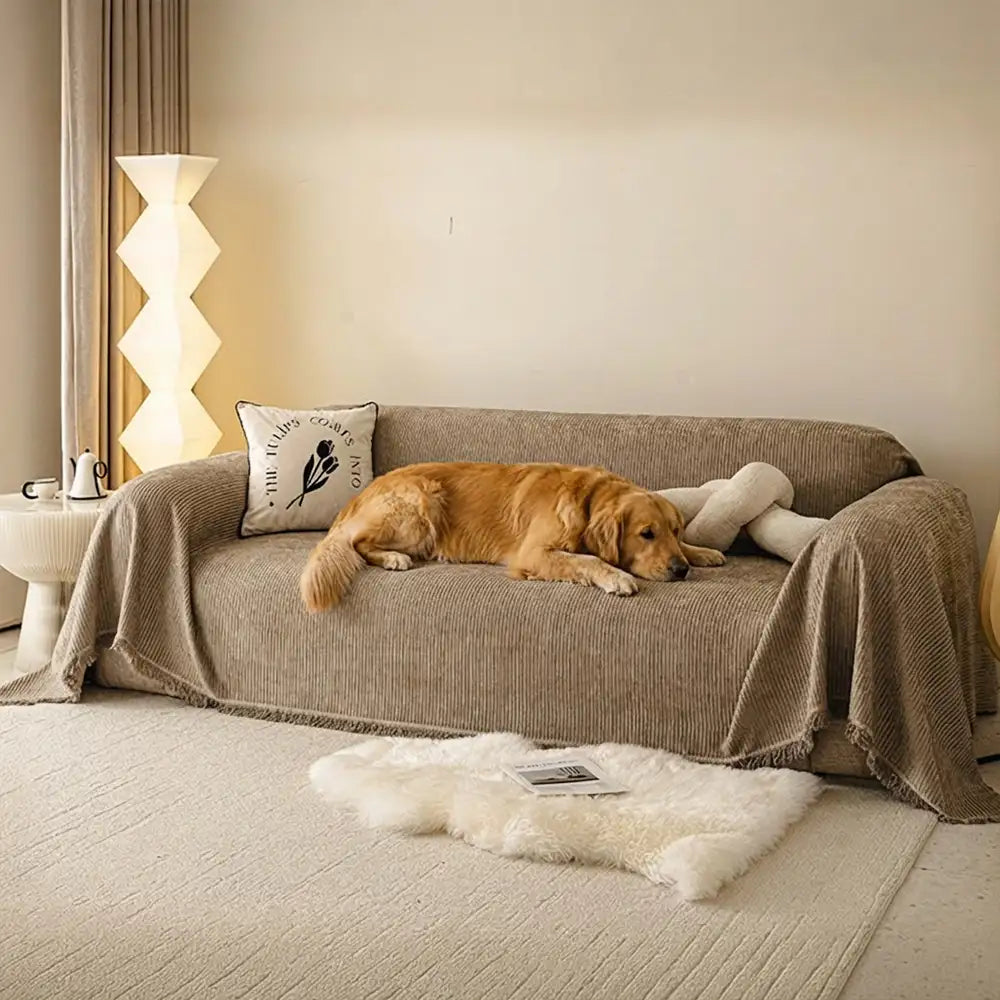 Modern Classic Scratch-Resistant Chenille Sofa Blanket Washable Couch Cover