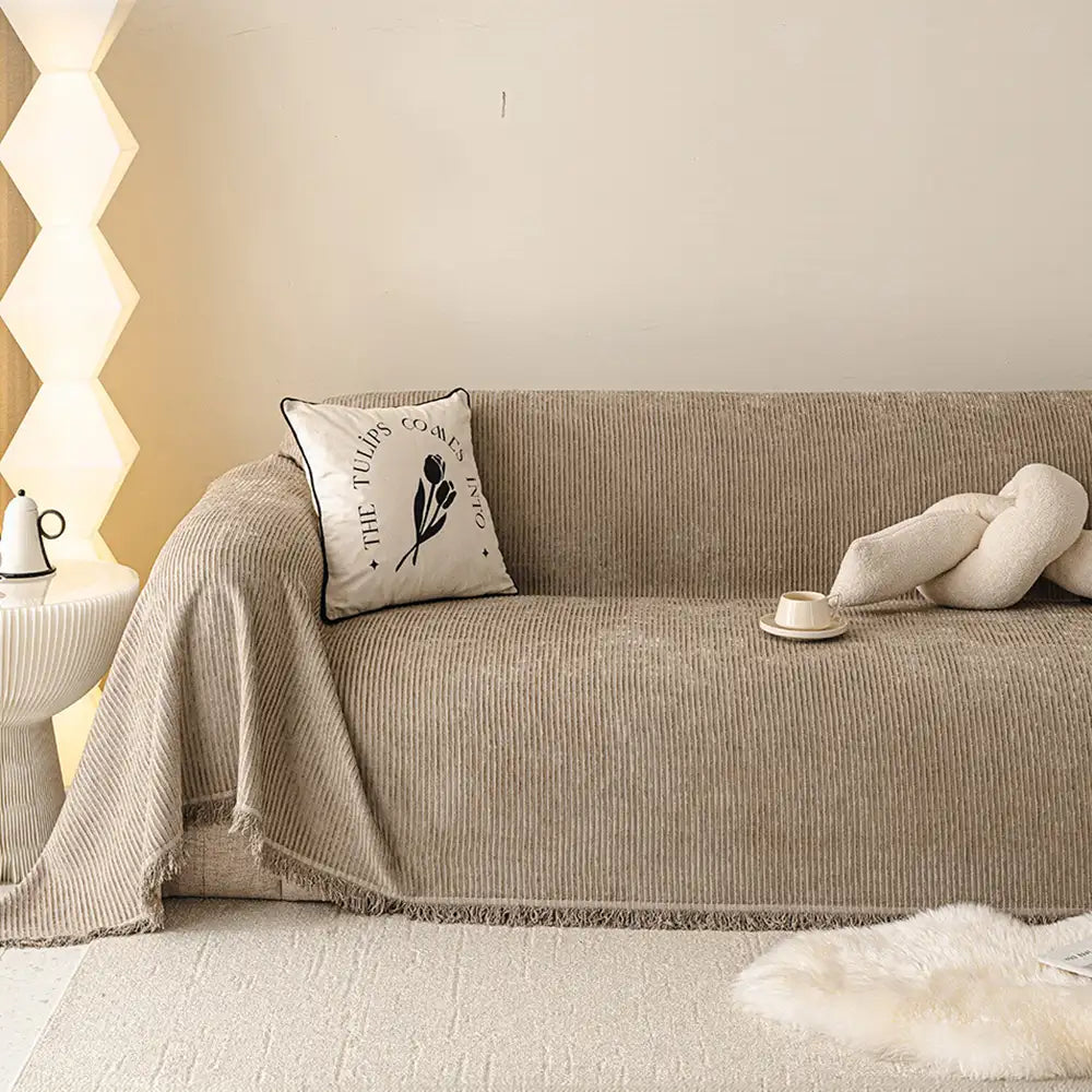 Modern Classic Scratch-Resistant Chenille Sofa Blanket Washable Couch Cover