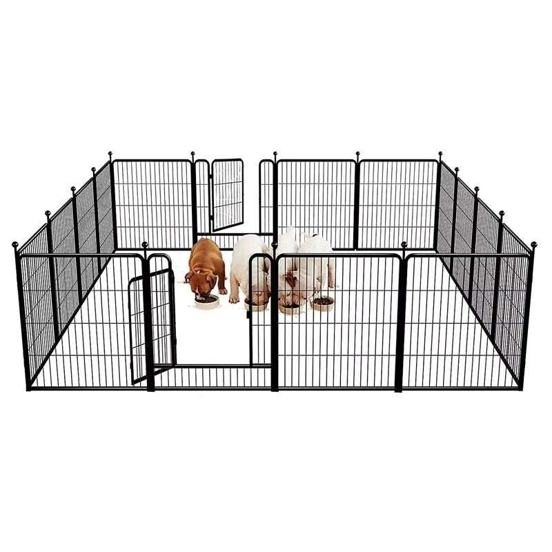 Multifunctional Rust-Proof Metal Pet Fence with Tall Garden Gate