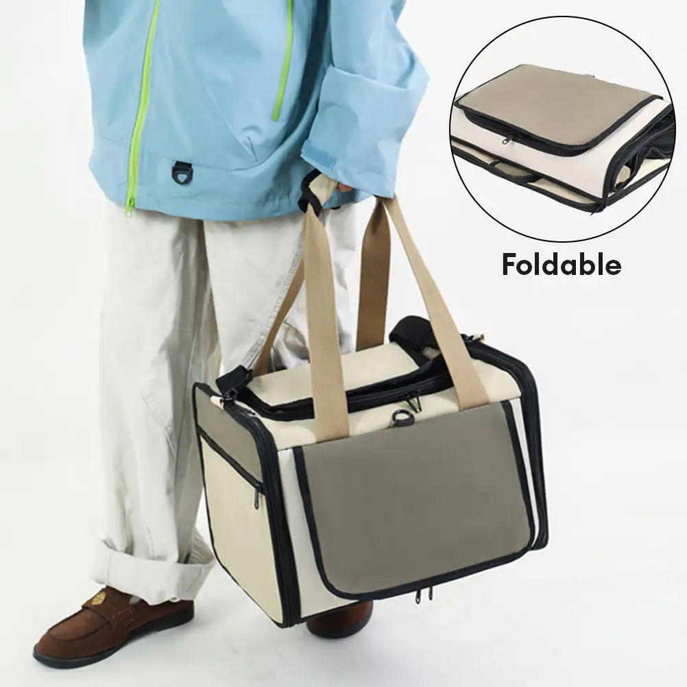 Outdoor Portable Breathable Large-Capacity Expandable Cat Carrier Bag