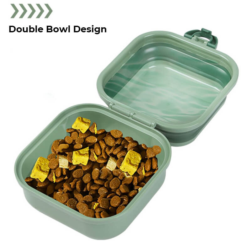 Outdoor Portable Double-layer Folding Pet Bowl