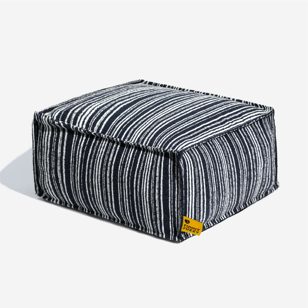 SnugNest Textured Stripe Storage Ottoman Dog Bed
