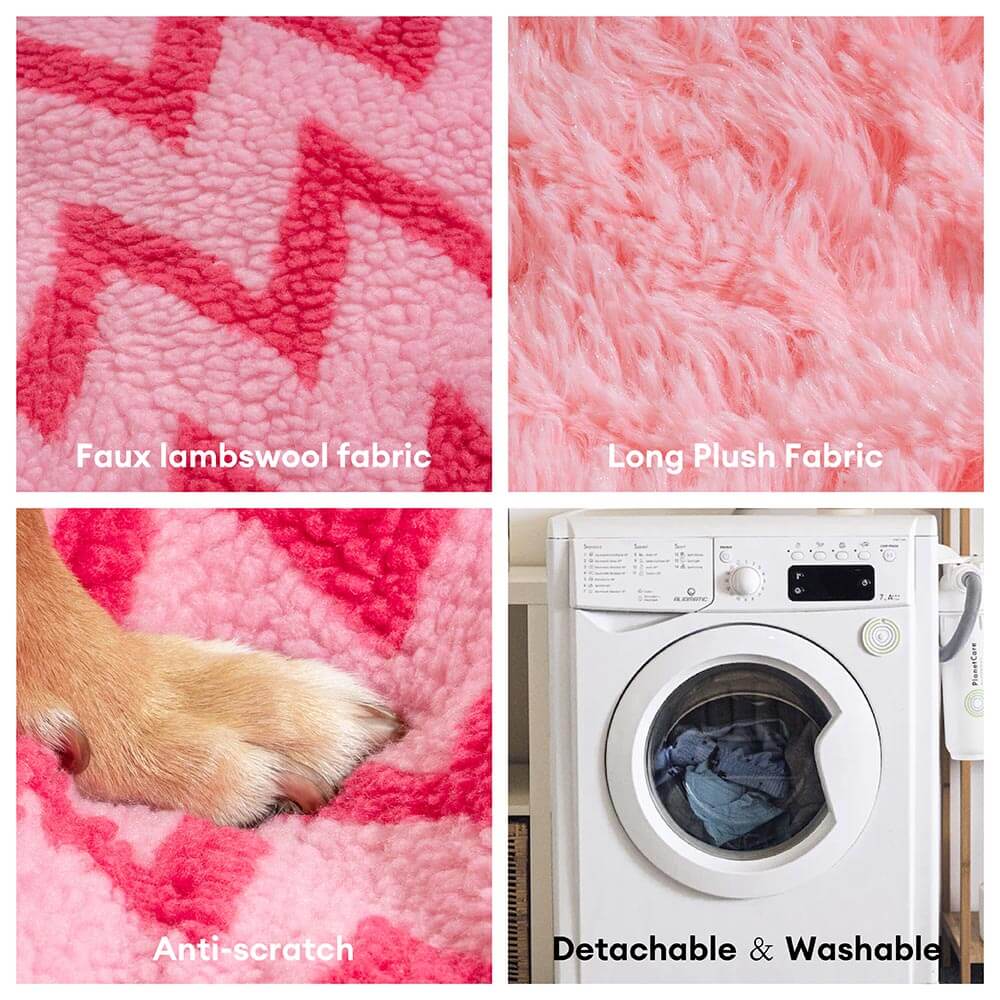 Retirada de felpa Chevron Cat Cama-El cálido abrazador