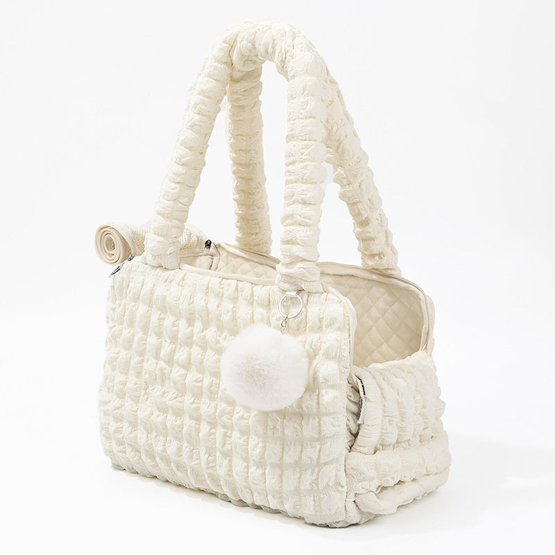 Bolso de hombro de portador de mascotas transpirable de moda acogedor