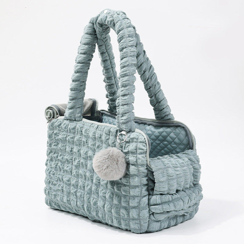 Bolso de hombro de portador de mascotas transpirable de moda acogedor