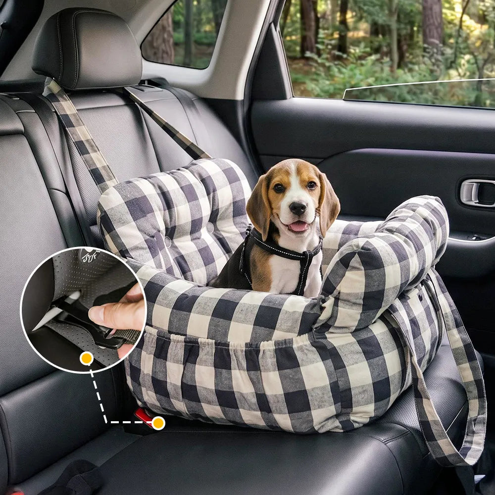Portable ISOFIX Dog Car Seat Bed with LATCH System