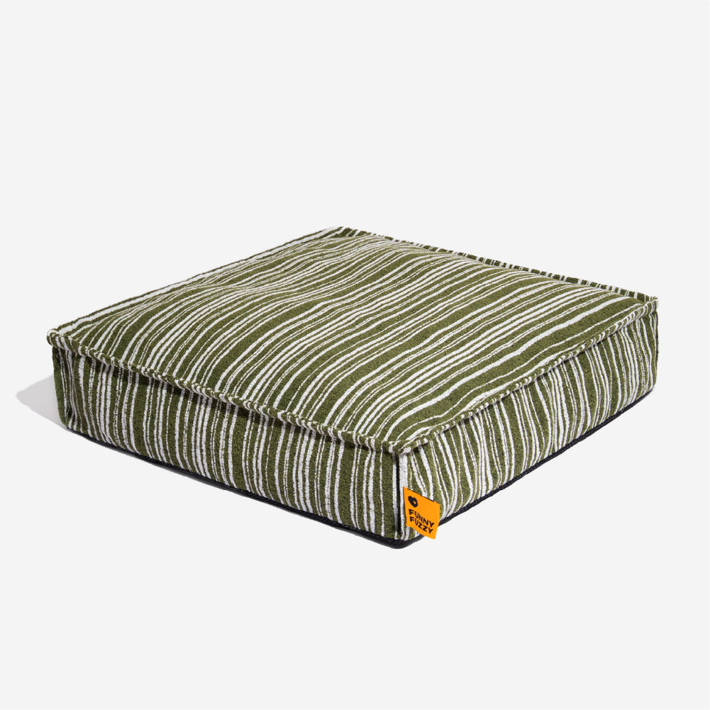 SnugNest Textured Stripe Storage Ottoman Dog Bed