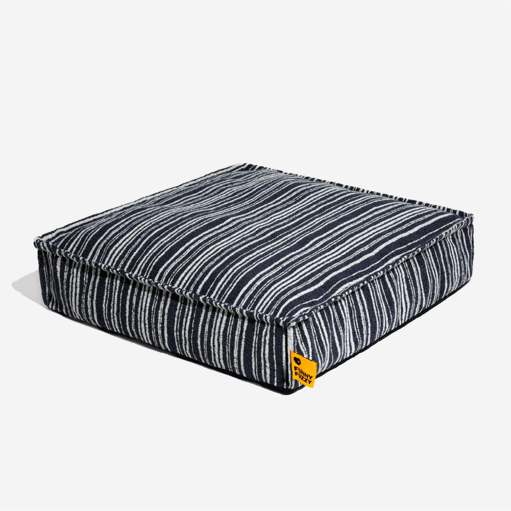 SnugNest Textured Stripe Storage Ottoman Dog Bed