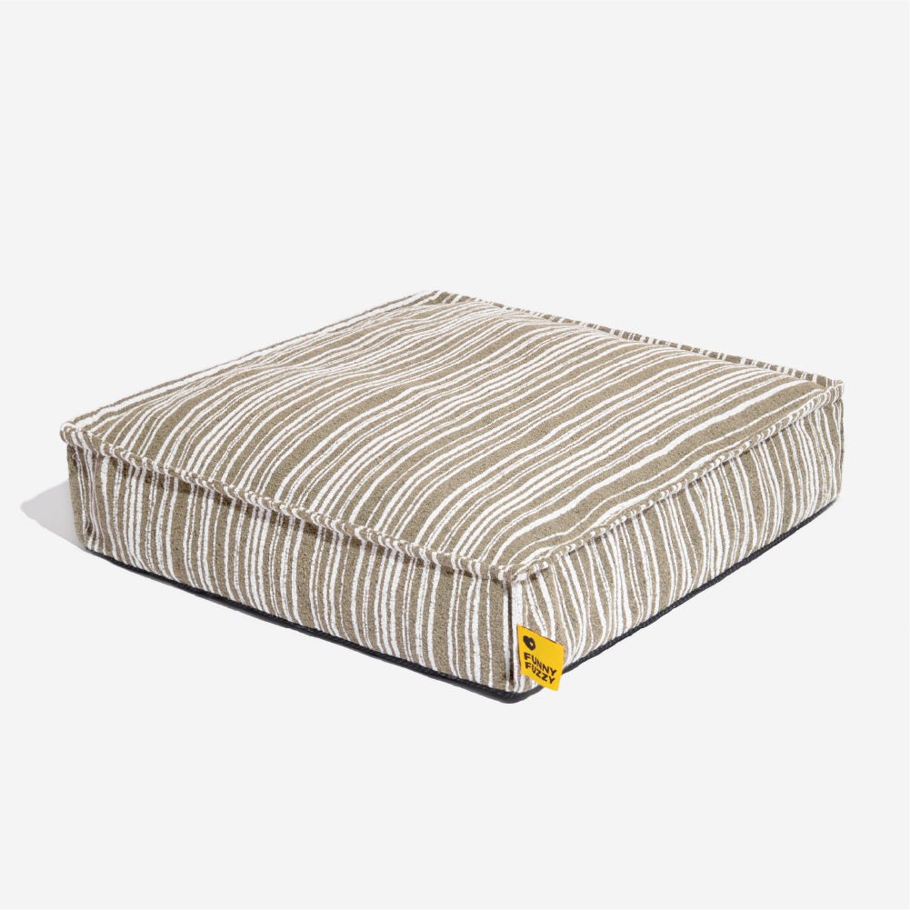 SnugNest Textured Stripe Storage Ottoman Dog Bed