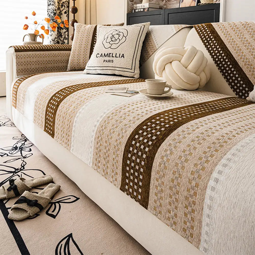 Skin-Friendly Breathable Chenille Sofa Protection Scratch-Resistant Non-Slip Couch Cover