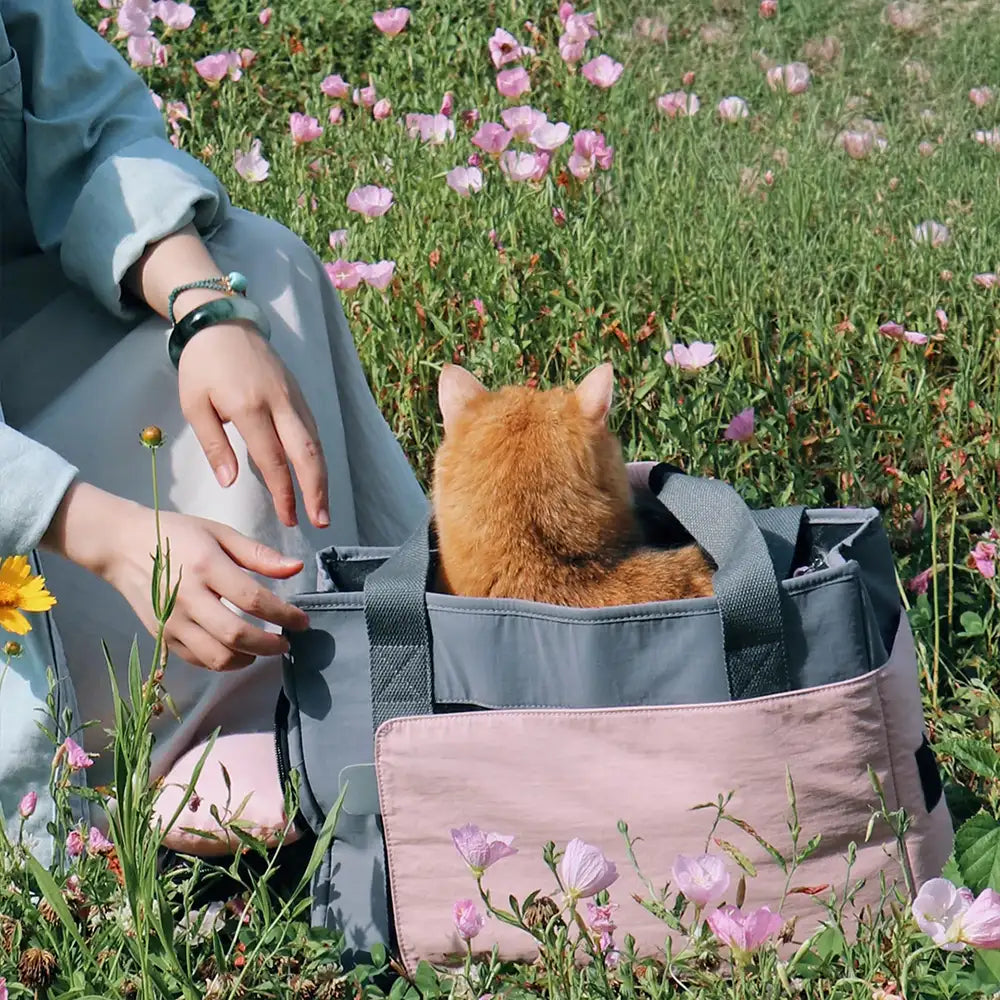 Soft-Sided Breathable Cat Carrier Shoulder Bag with Removable Pad