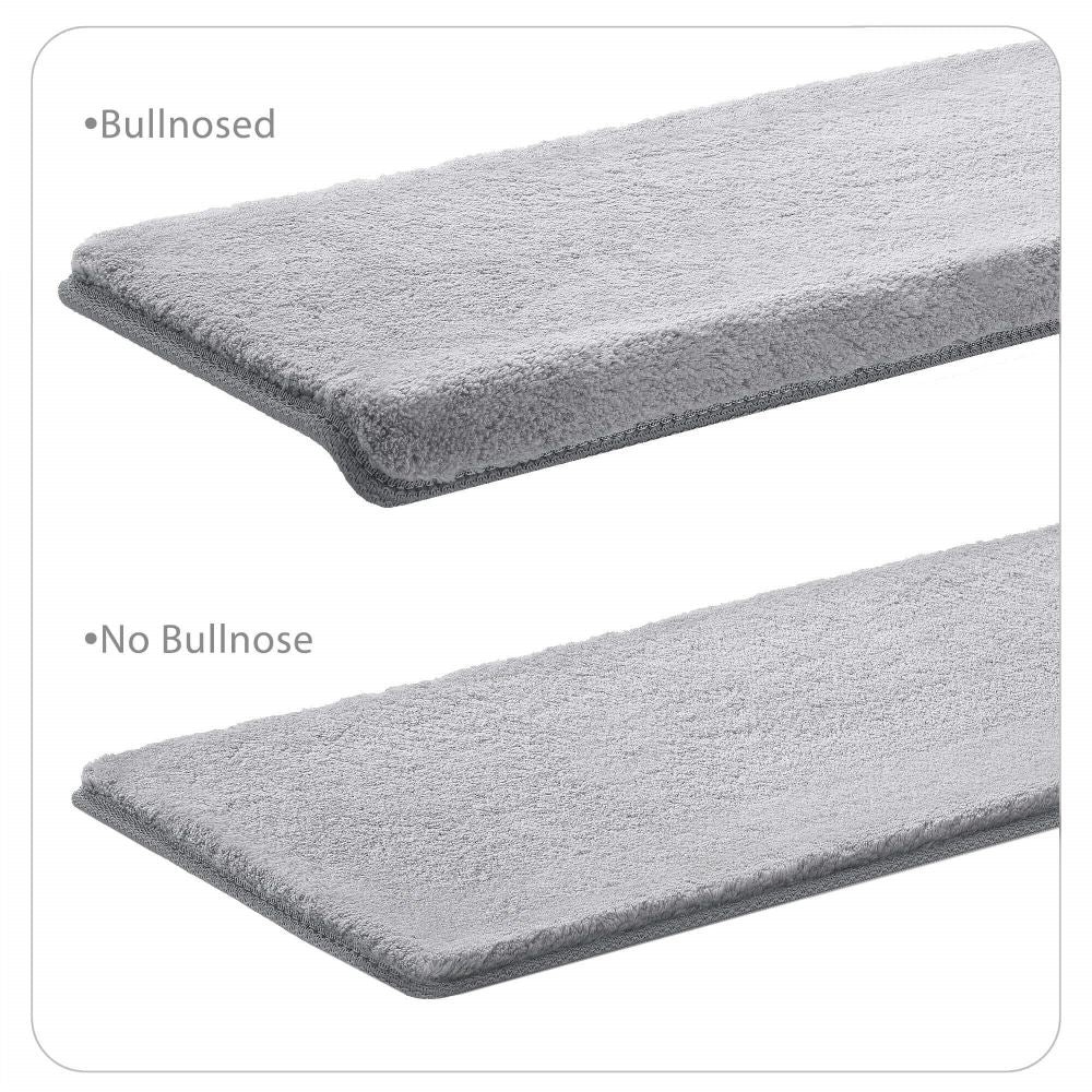 Sólido <tc>Color</tc> Protectores de escalera de felpa con cinta antideslizante y alfombras gratis