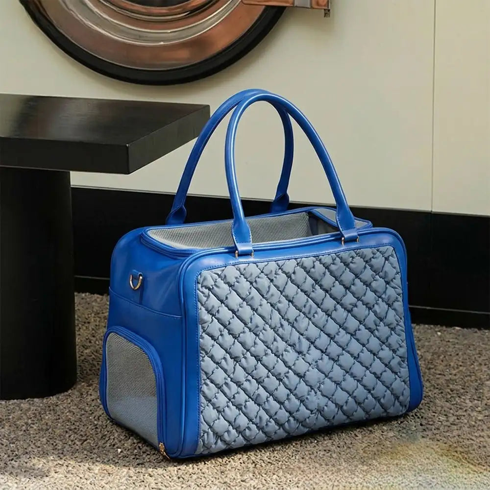 Stylish Quilted Patchwork Breathable Lightweight Pet Carrier Bag Dog Cat Carrier