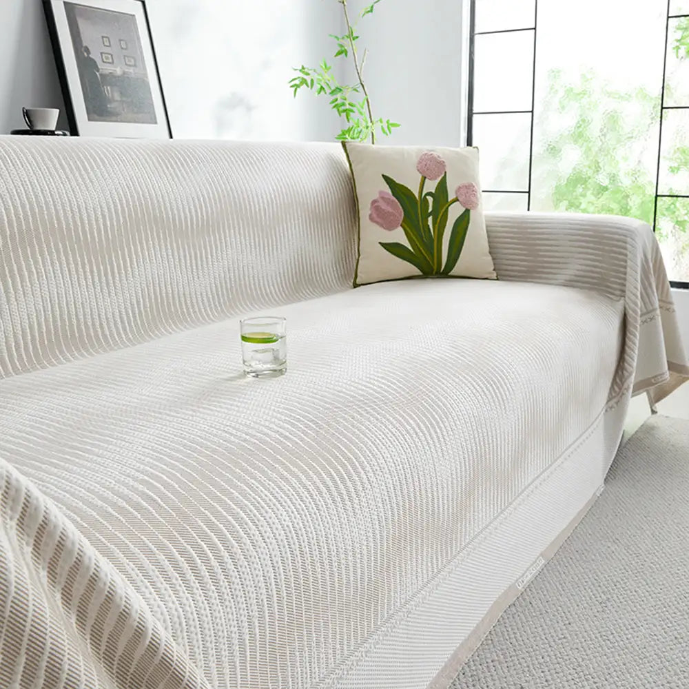 Modern Geometric Cooling Ice Silk Breathable Sofa Blanket Couch Cover