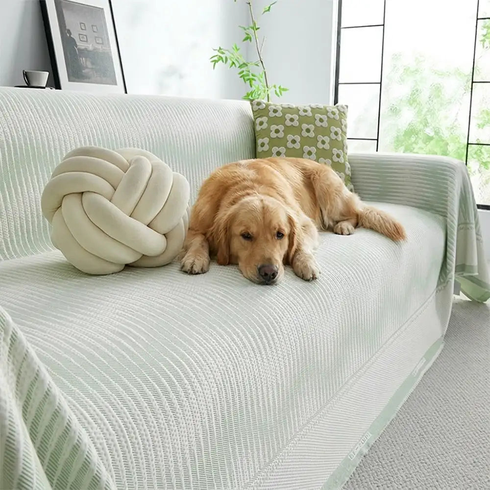 Modern Geometric Cooling Ice Silk Breathable Sofa Blanket Couch Cover