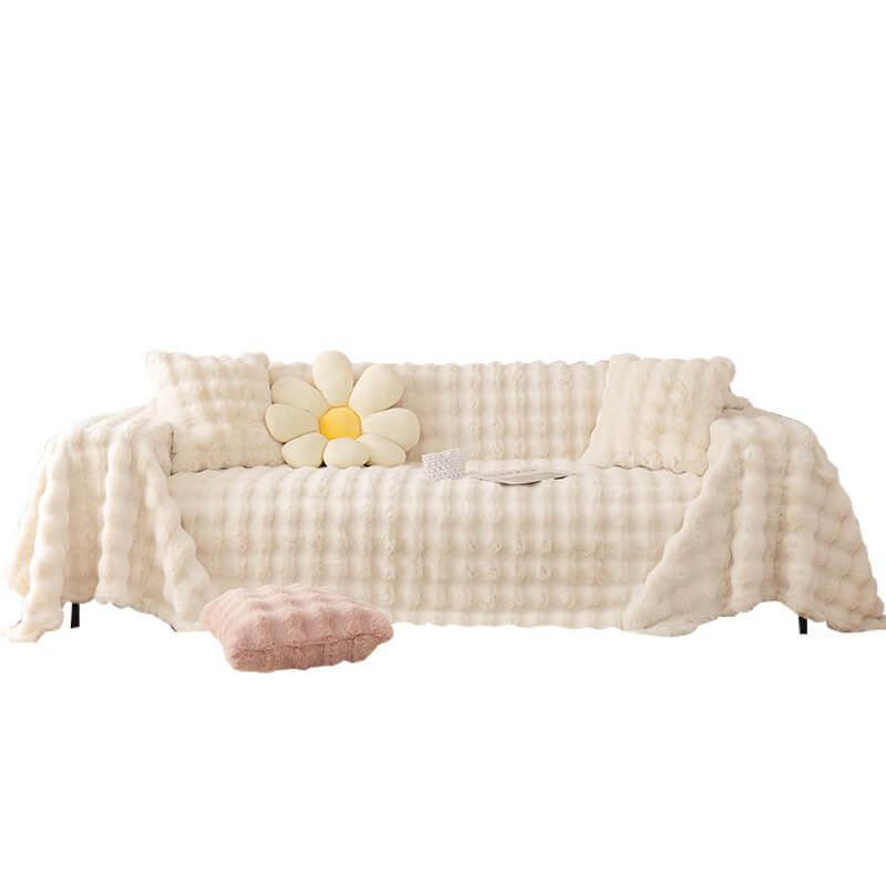 Cubierta de sofá de protección completa de piel de conejo ultra suave conoux