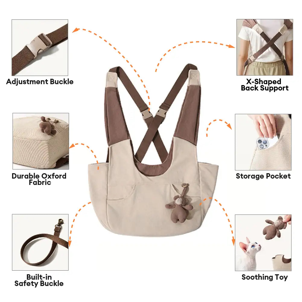 Versatile Pocket Portable Pet Front Backpack Cat Sling Chest Carrier