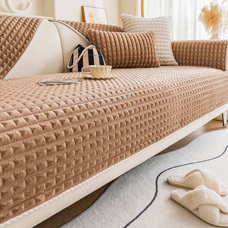 Cubierta de sofá sofá de sofá de franela cálida para mascotas