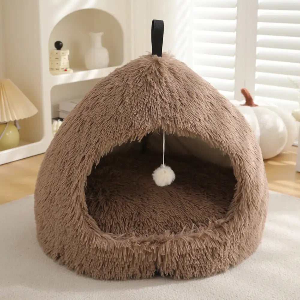 Warm Plush Cozy Hideaway Cat Cave Dog Bed