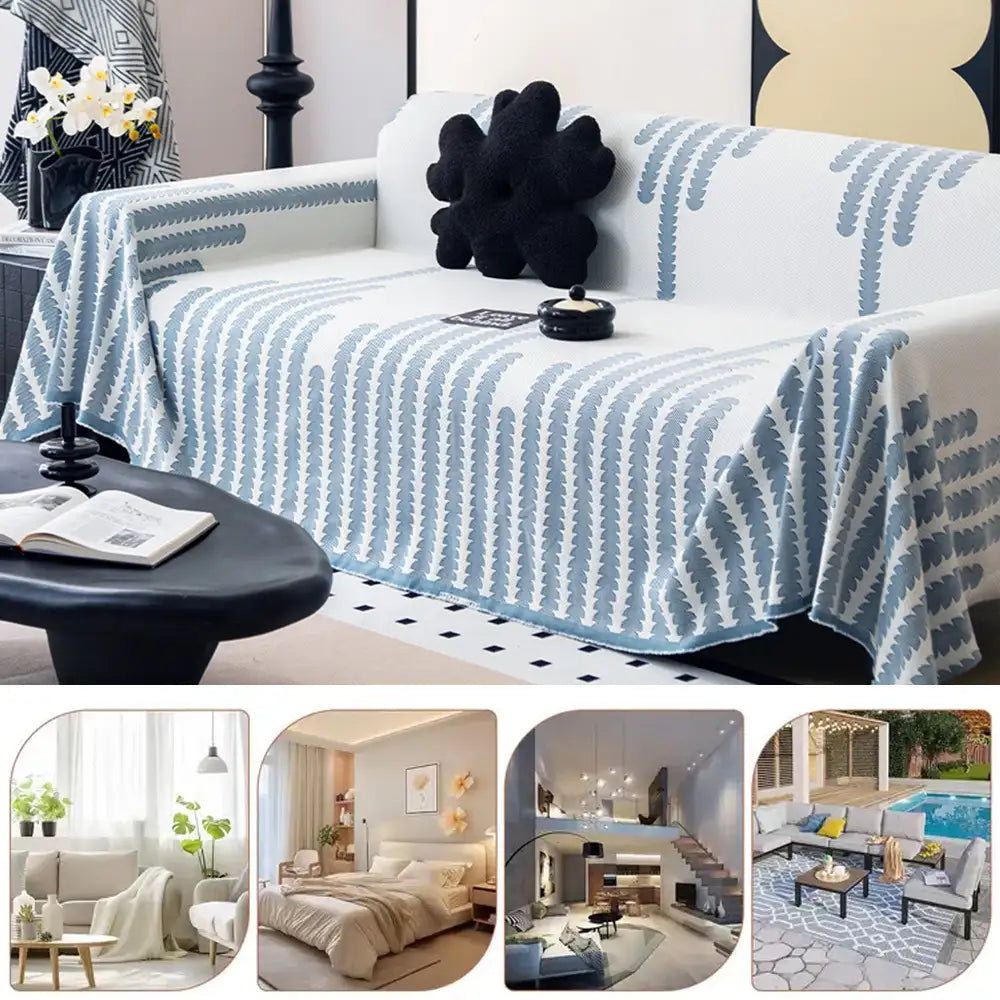 Cooling Ice Silk Breathable Heat-Absorbing Sofa Blanket Washable Couch Cover