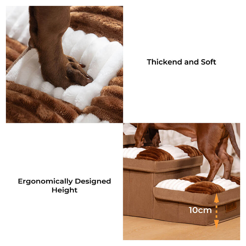 Escaleras para perros artesanales a cuadros con almacenamiento - multifuncional y plegable