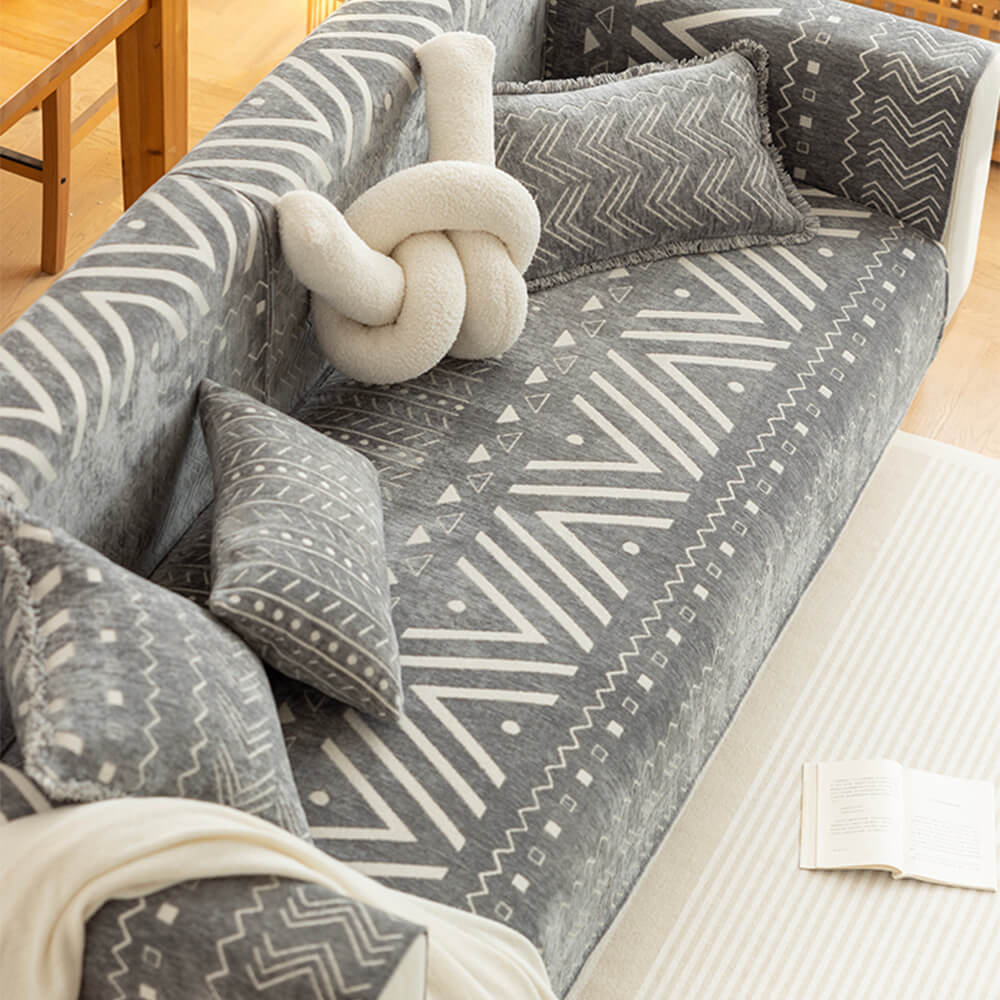 Tela chenille transpirable sofá resistente al desgaste cubierta de sofá seccional decorativa