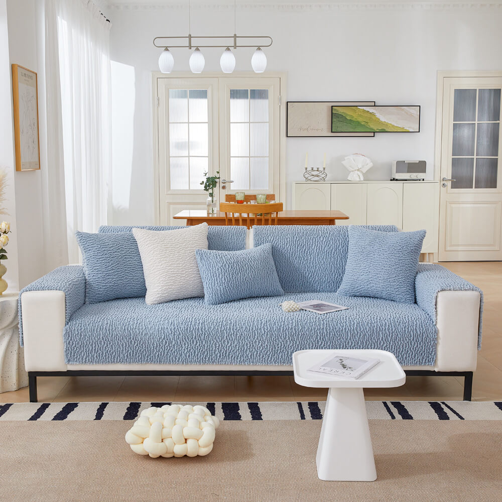 Crema <tc>Color</tc> Funda de sofá antiarañazos de vellón bereber