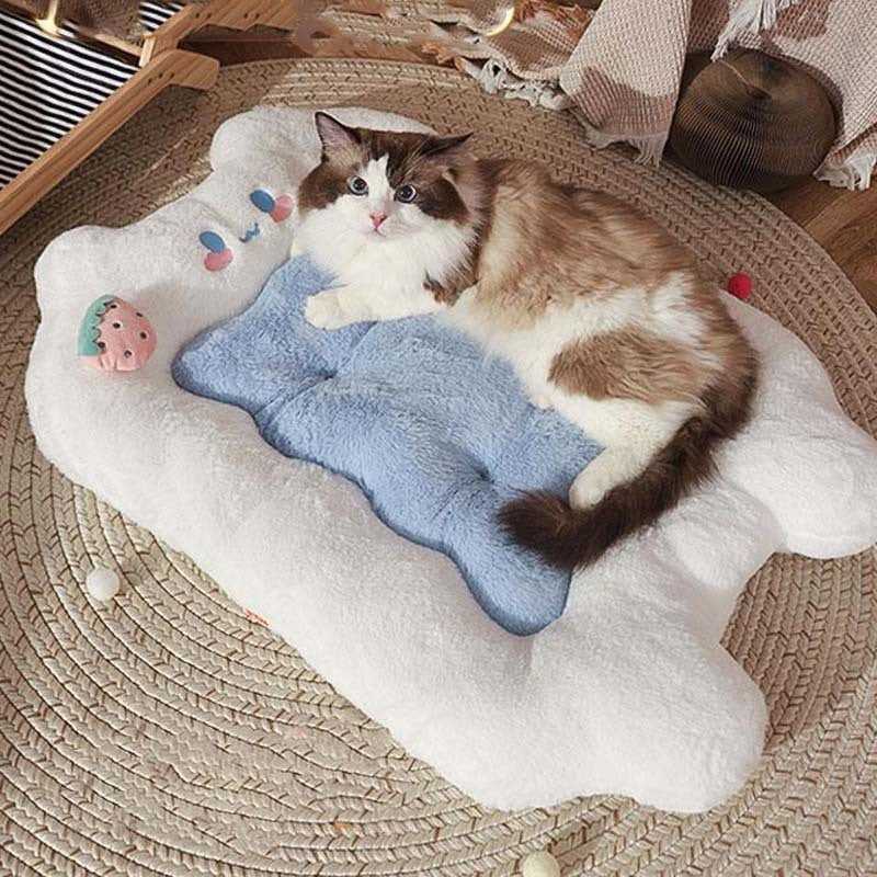 Flower Dog Bed Mat Long Plush Cat Blanket Fluffy Lounger Dog Cushion Warm  Pet Bed House For Dogs Cats Pet Supplies - AliExpress
