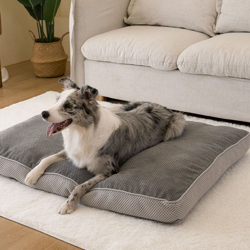 Large Grey Breathable Pet Sleeping Mat Removable Dog Cushion Bed FunnyFuzzy