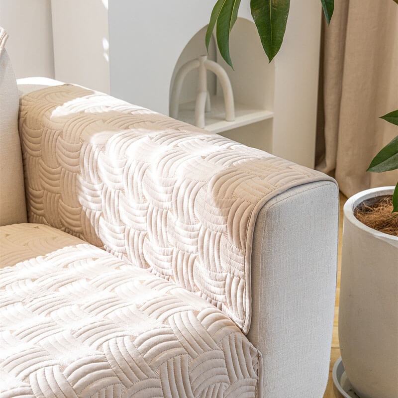 Cubierta de sofá seccional acolchada de algodón de algodón de tejido