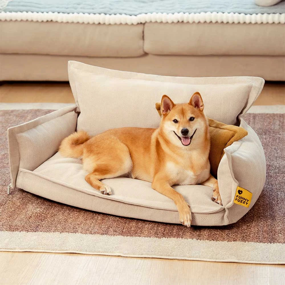 Orthopedic All-season Dual-layer Removable Dog Bed - Retro