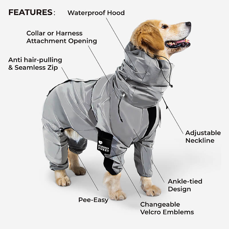 Reflective All-weather Waterproof Cool Dog Accessories Rain Coat