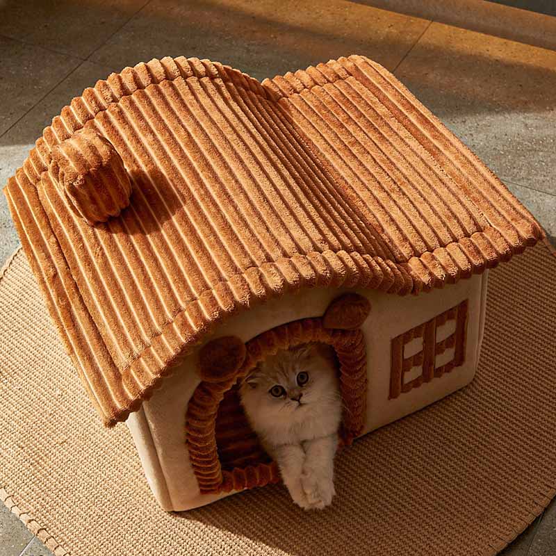 House Design Semi-Enclosed Cat Bed - FUNNYFUZZY