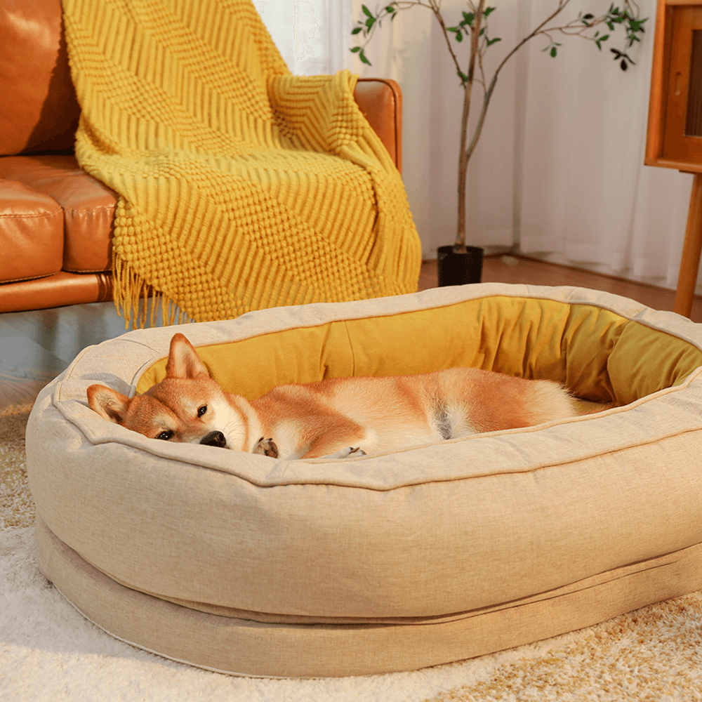 Leaf Shape Dog Blanket With Donut Dog Bed Luxury Dog Gifts - FUNNYFUZZY