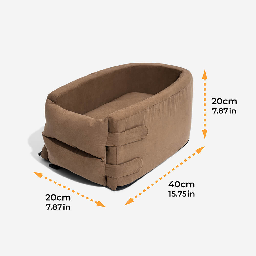 Suede Oval Lookout Console Pet Car Seat - FUNNYFUZZY