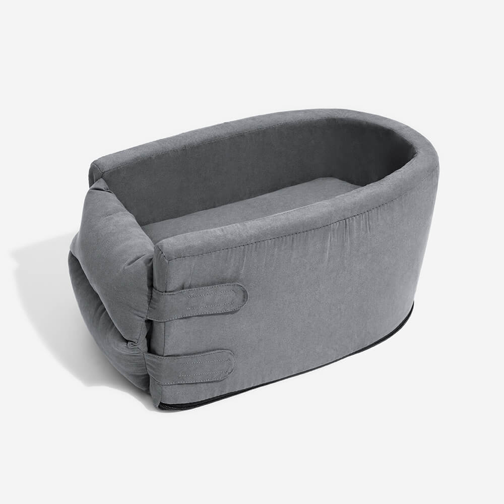 Suede Oval Lookout Console Pet Car Seat - FUNNYFUZZY