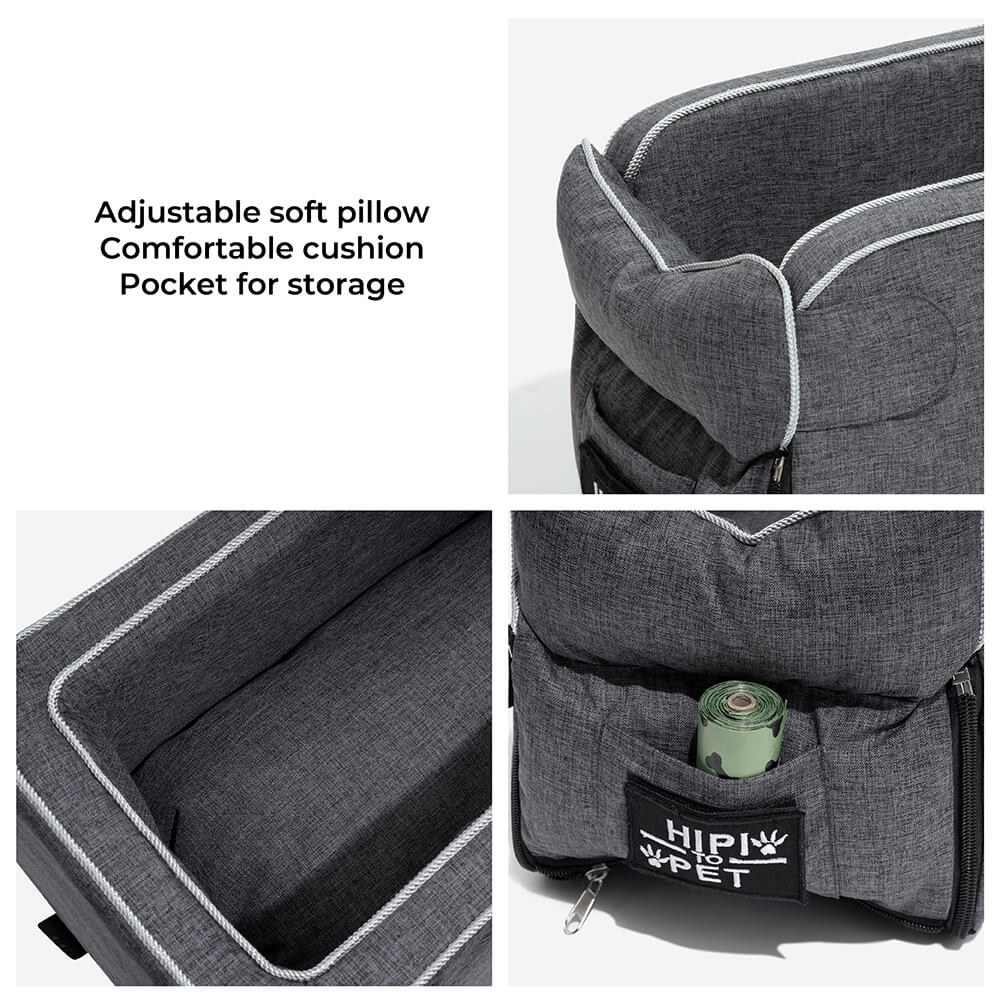 Suede Square Lookout Console Pet Car Seat - FUNNYFUZZY