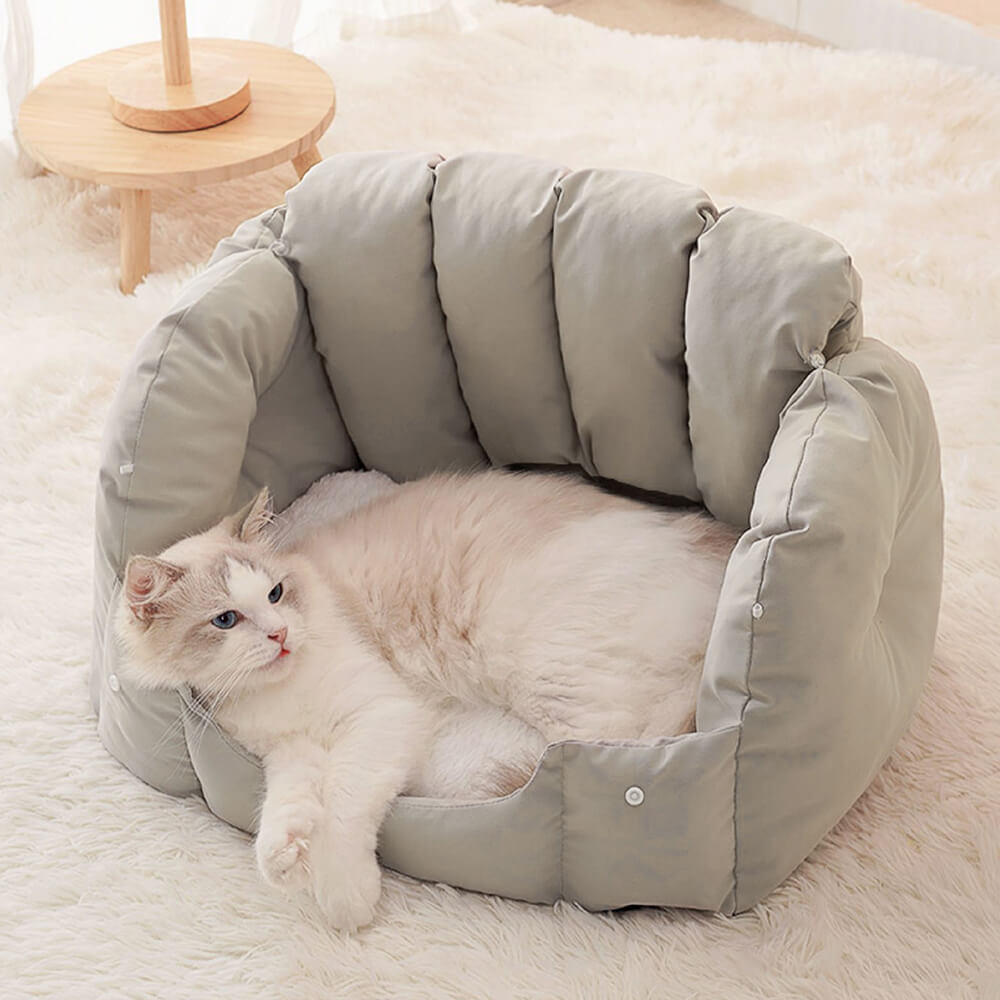 Warming 2-in-1 Arched Semi-Enclosed Cat Cave - FUNNYFUZZY
