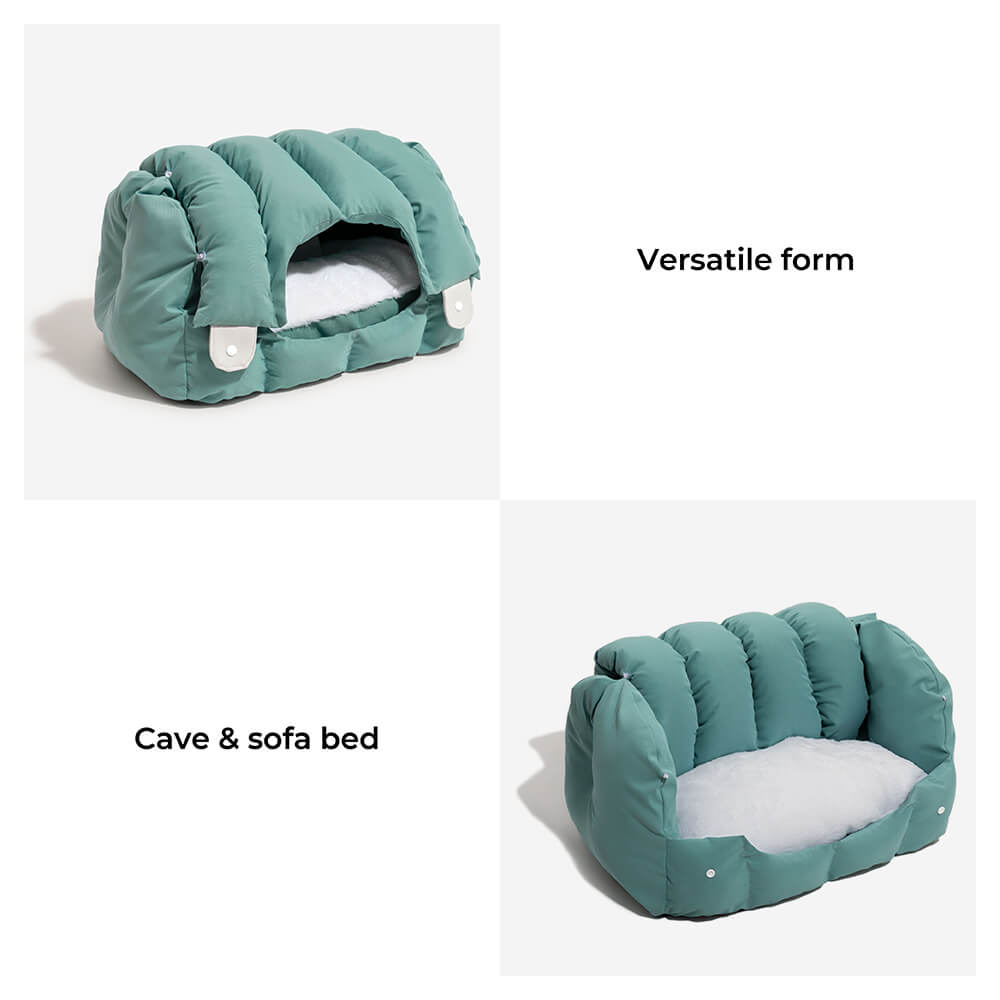 Warming 2-in-1 Arched Semi-Enclosed Cat Cave - FUNNYFUZZY