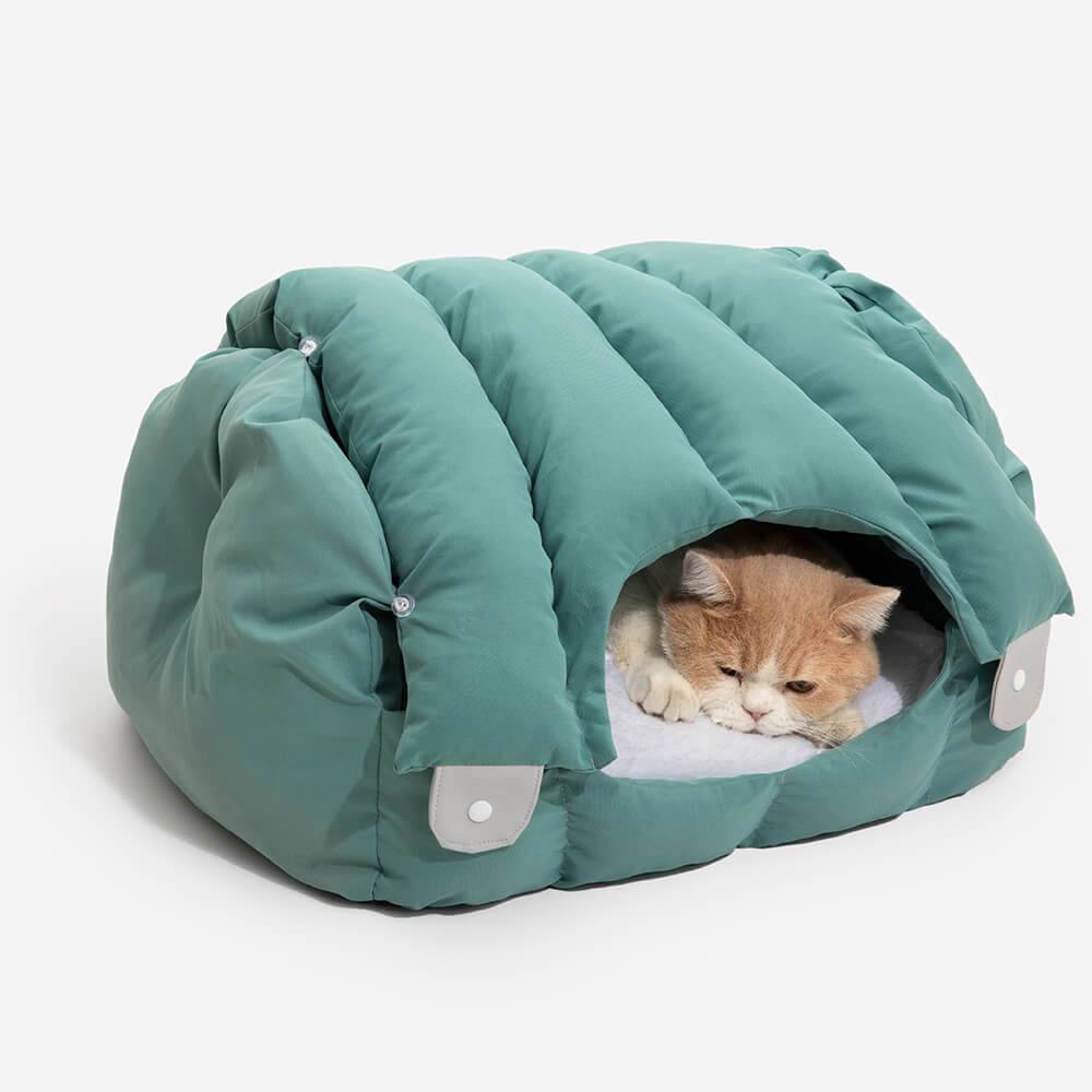 Warming 2-in-1 Arched Semi-Enclosed Cat Cave - FUNNYFUZZY
