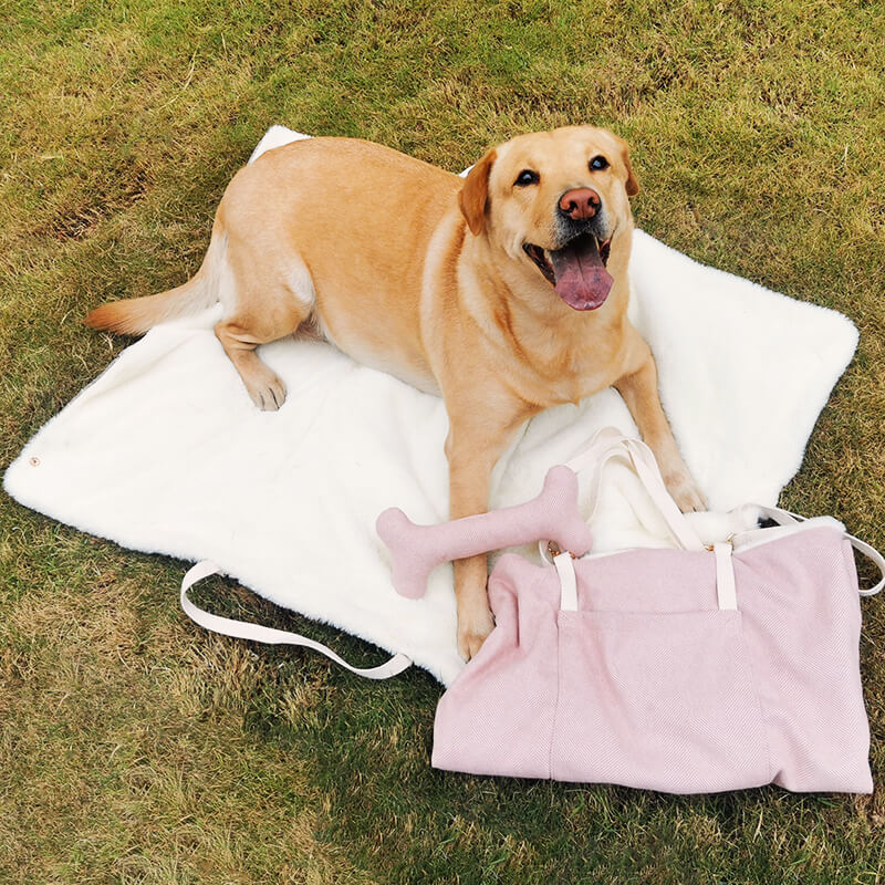 Waterproof Indoor Outdoor Dog Mat with Carry Bag, Washable Lightweight 43”  x 26” Portable Travel Pad for Pet – Durable, Plush, Thick, Heavy Duty Floor