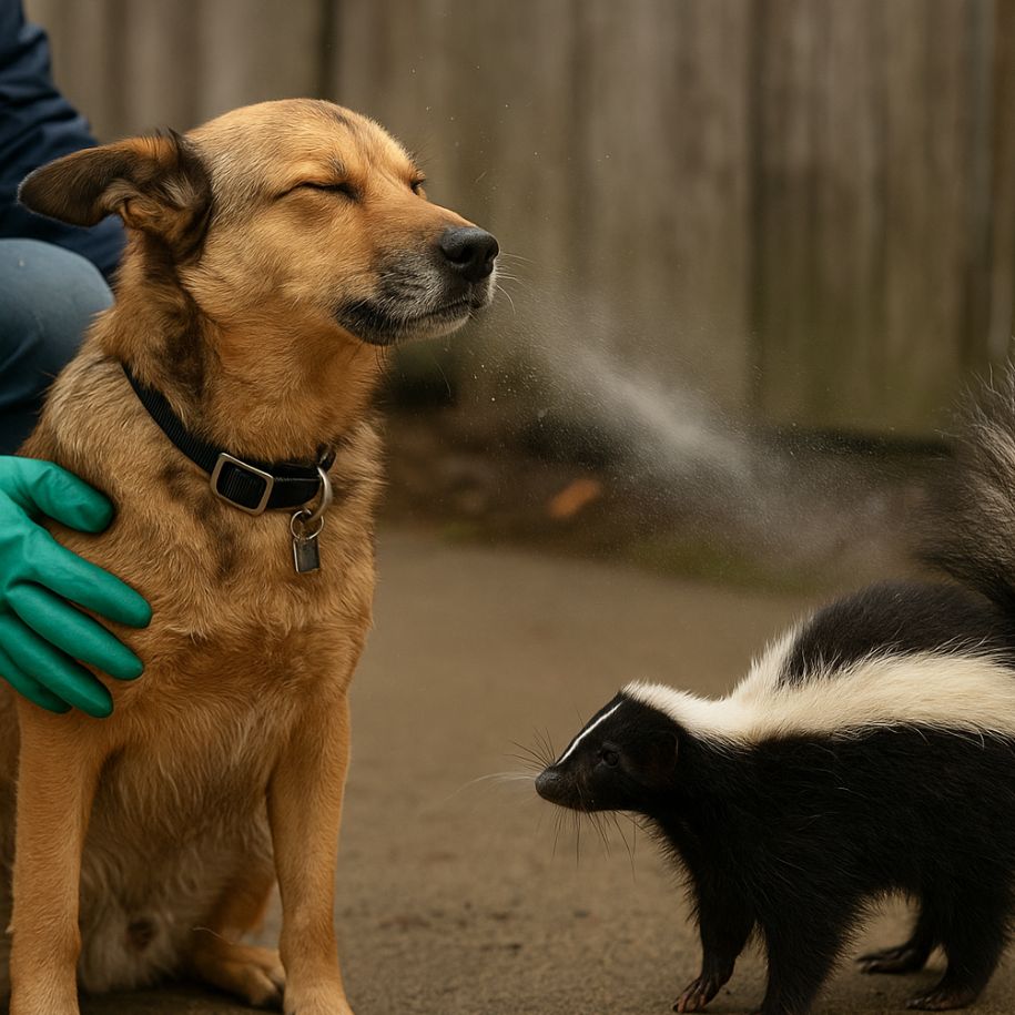 How to get rid of skunk smell off a dog