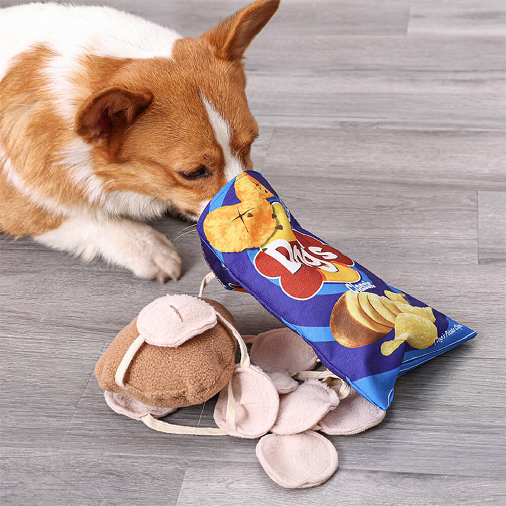 Jouet interactif pour chien à prise lente, chips de pommes de terre, à alimentation lente