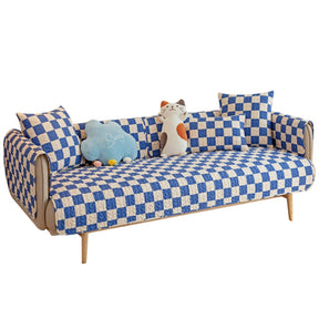 Buntes Schachbrettmuster, kratzfester Möbelschutz für Couch