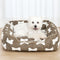 Plush Bone Pattern Square Deep Sleep Dog Bed