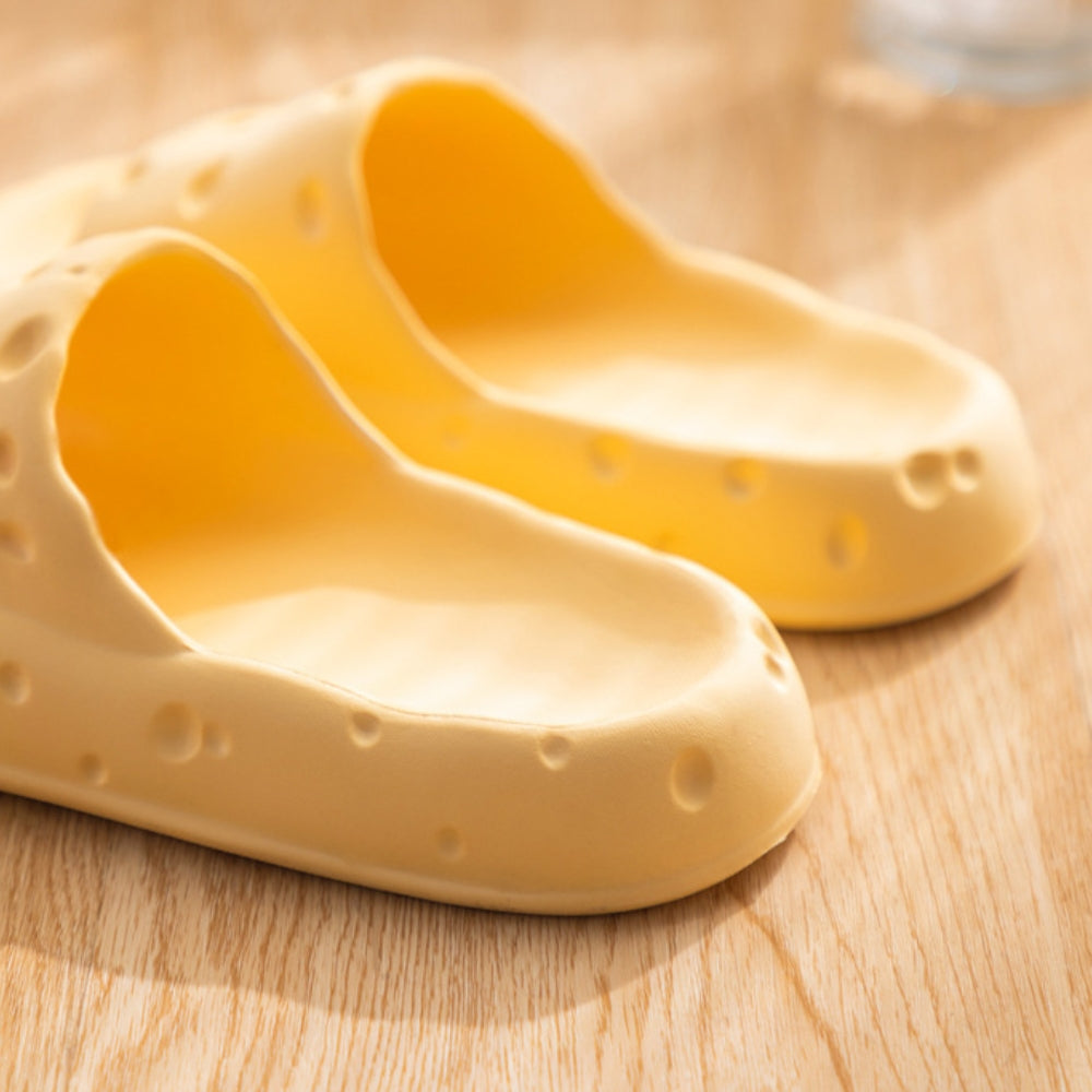 FunnyFuzzy-Cheese Cloud Soft Sandales Antidérapantes Maison Chaussons
